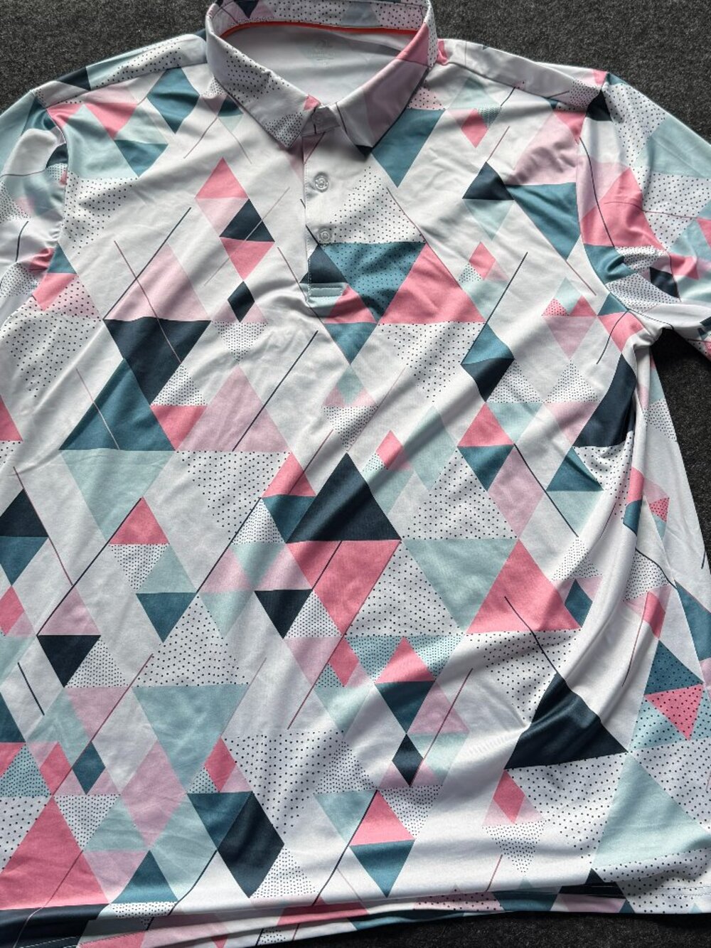 Obla Performance Golf Polo Geometric Print Men's XL